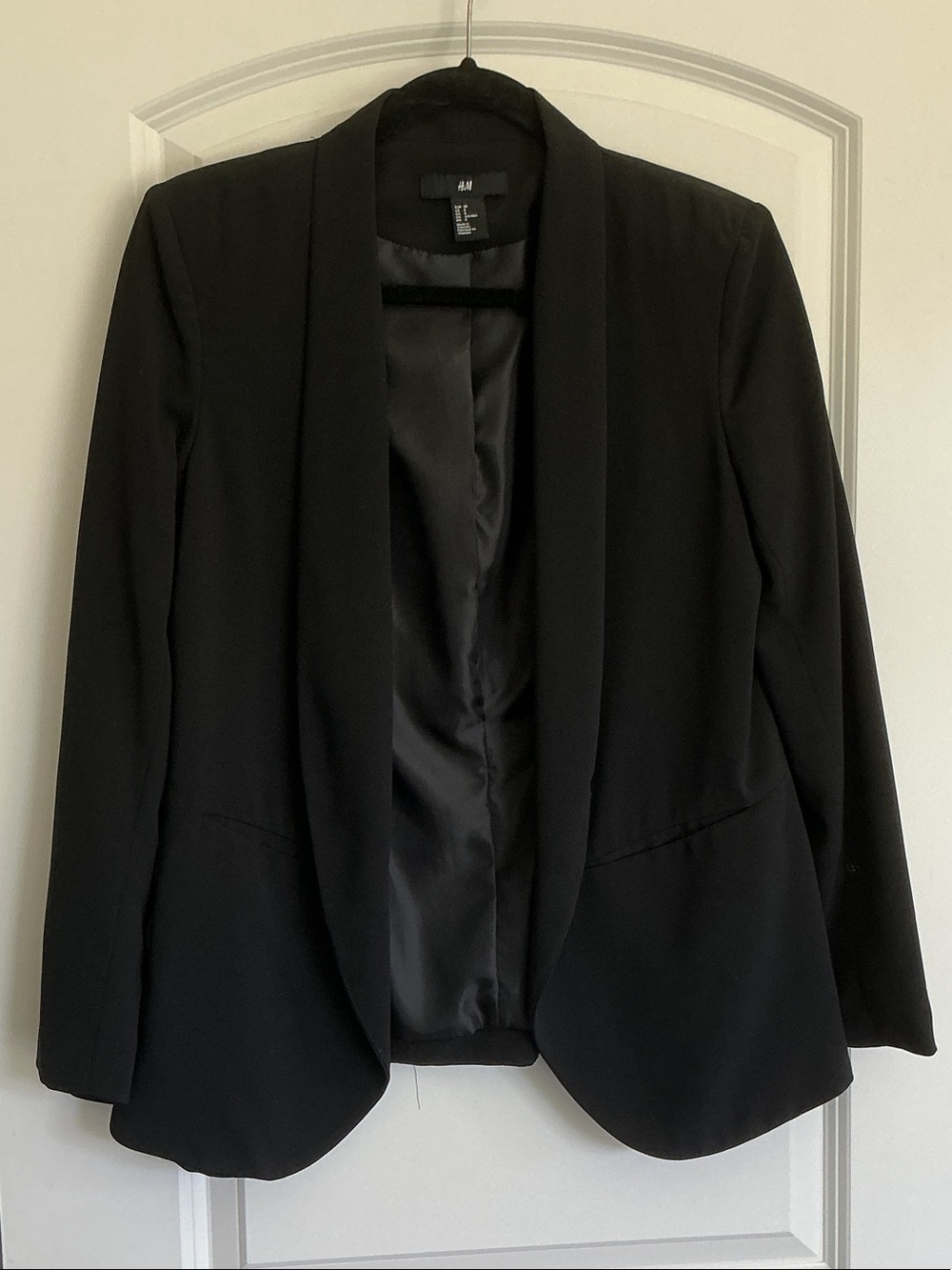 H&M Black Open-Front Shawl Collar Blazer